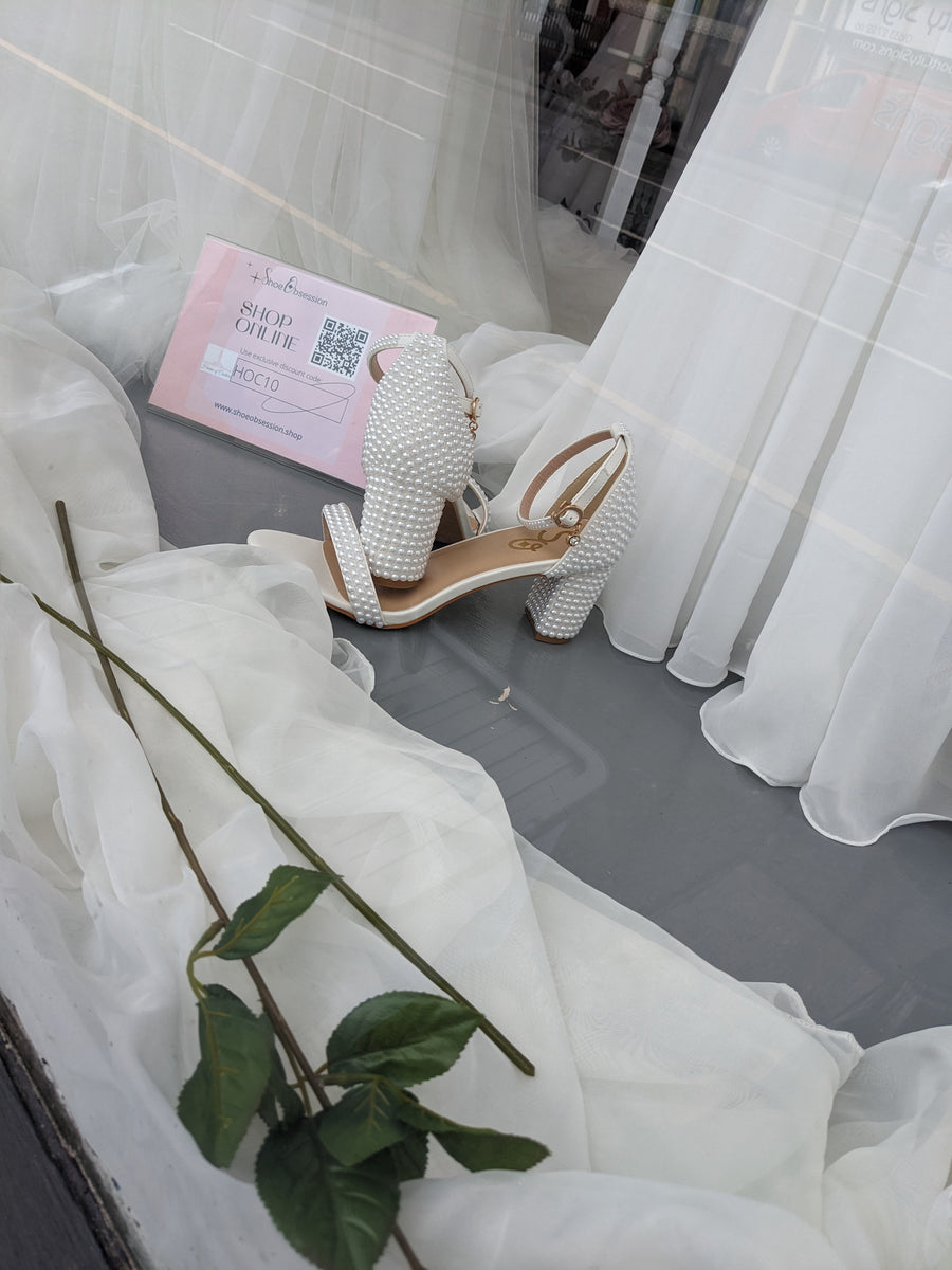 Pearl wedding shoes, bridal shoes